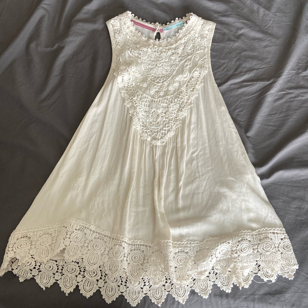 Maurices Lace Embroidered Sleeveless Top Cream